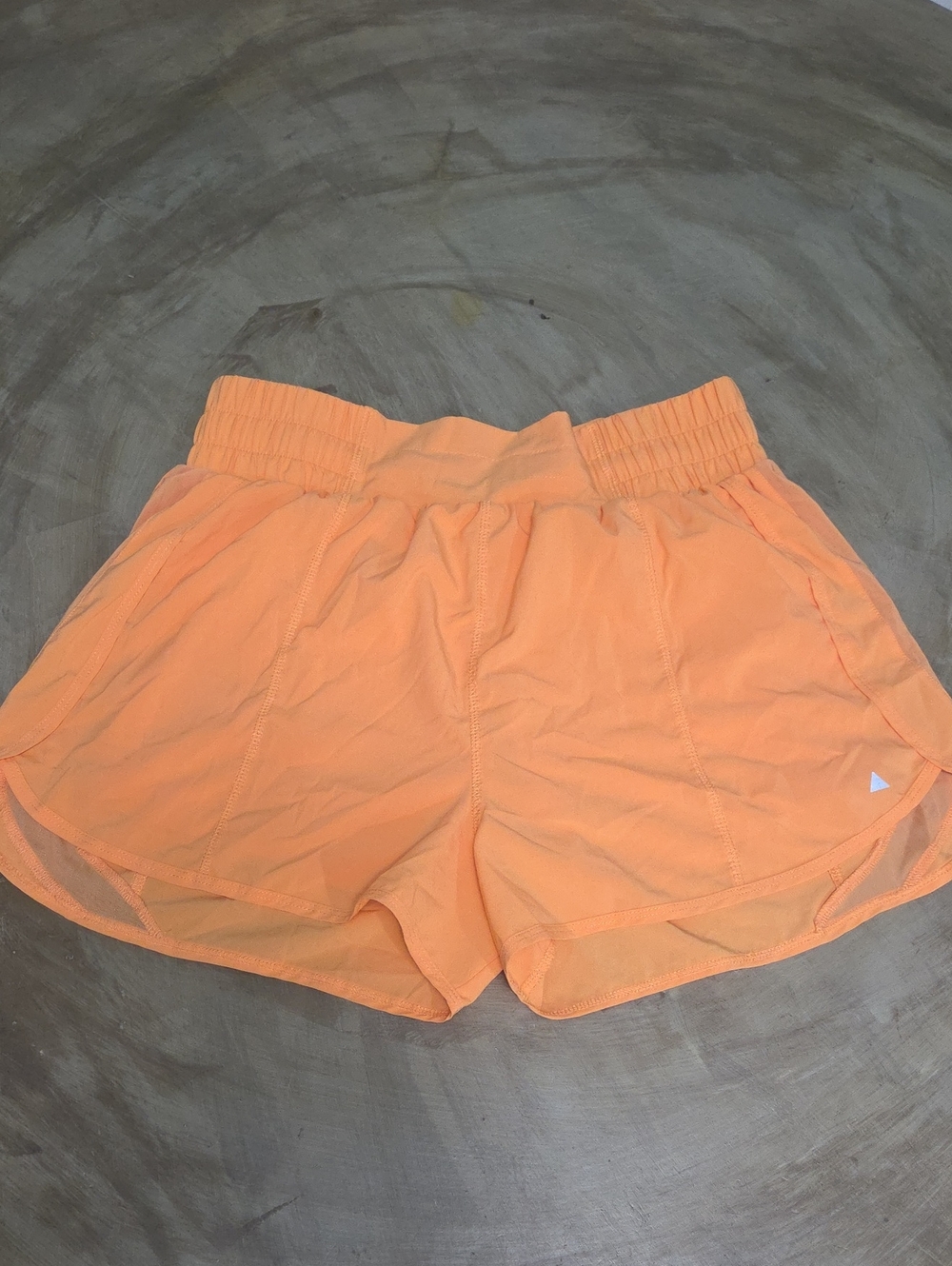 Triangle Logo Women's Athletic Shorts in Peach Orange